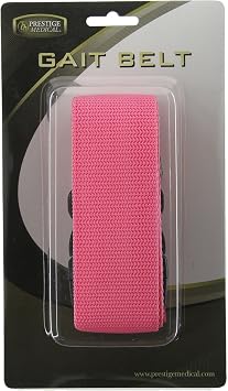 Prestige Medical Nylon Gait Transfer Belt, Hot Pink Plastic Buckle, Nylon Gait Tranfer Belt Plastic Buckle