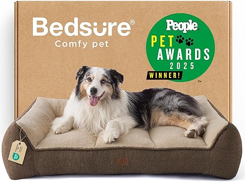Miniatura 22 de Bedsure XL Plus - Camas ortopédicas para perros de tamaño grande, sofá extra grueso de apoyo para perros con funda impermeable lavable, sofá cama