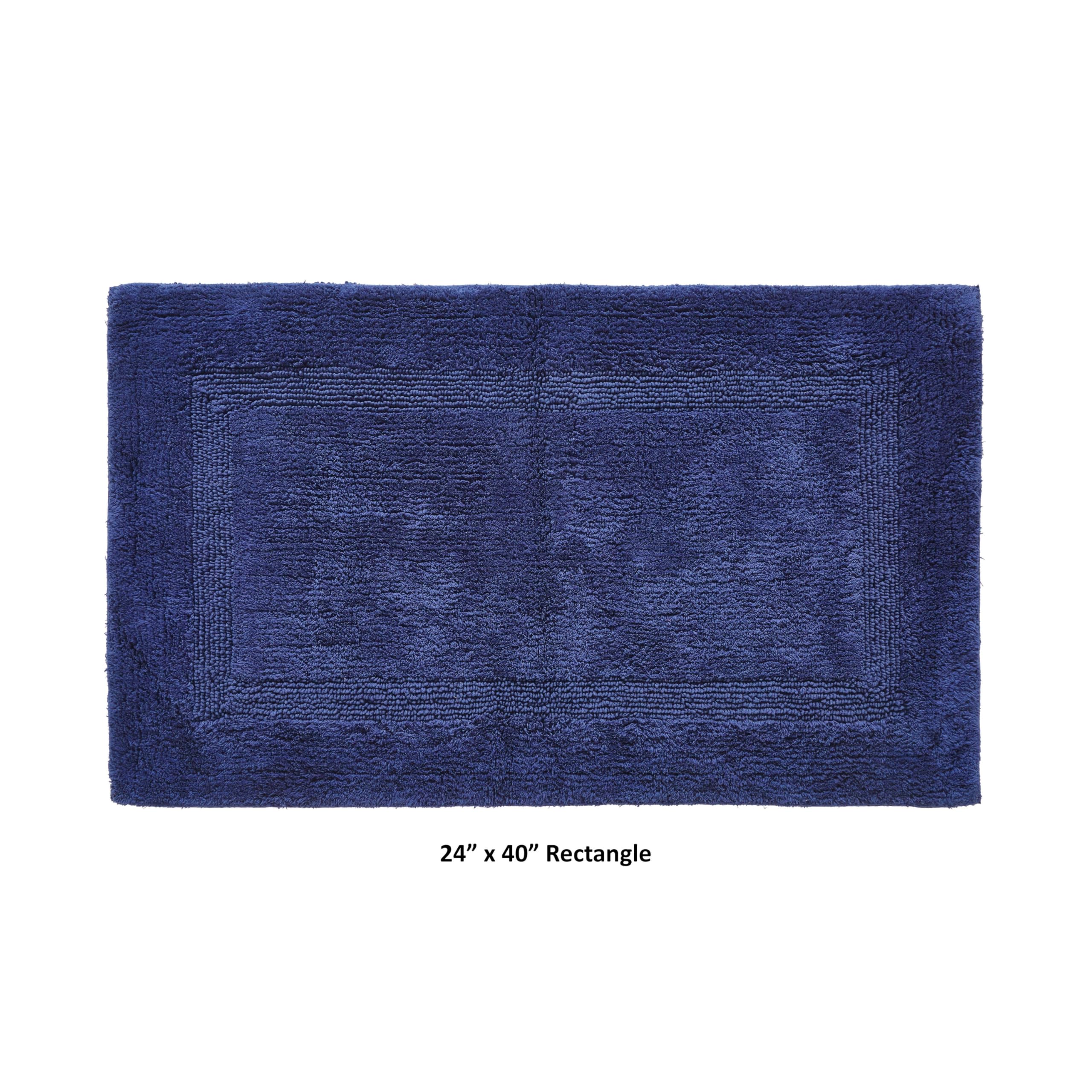 Better Trends Tappeto da bagno di lusso, 61 x 101,6 cm, 100% cotone, extra morbido, super assorbente e reversibile, lavabile in lavatrice, per bagno, doccia, vasca, lavanderia, blu navy