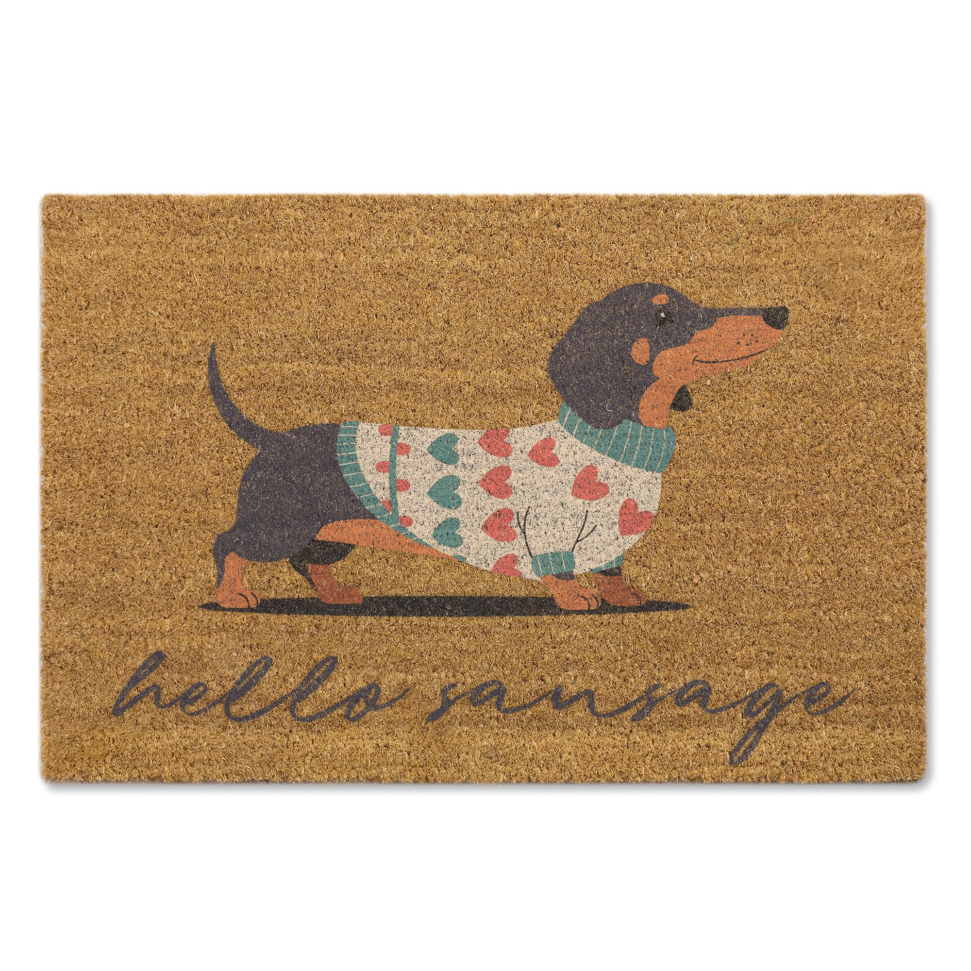 A1 Graphics Ltd Hello Sausage Brush Doormat Printed Door Mat Dachshund Doormat Sausage Dog Welcome Mat Dog Lover Gift Home Decor Gift Entrance Mat