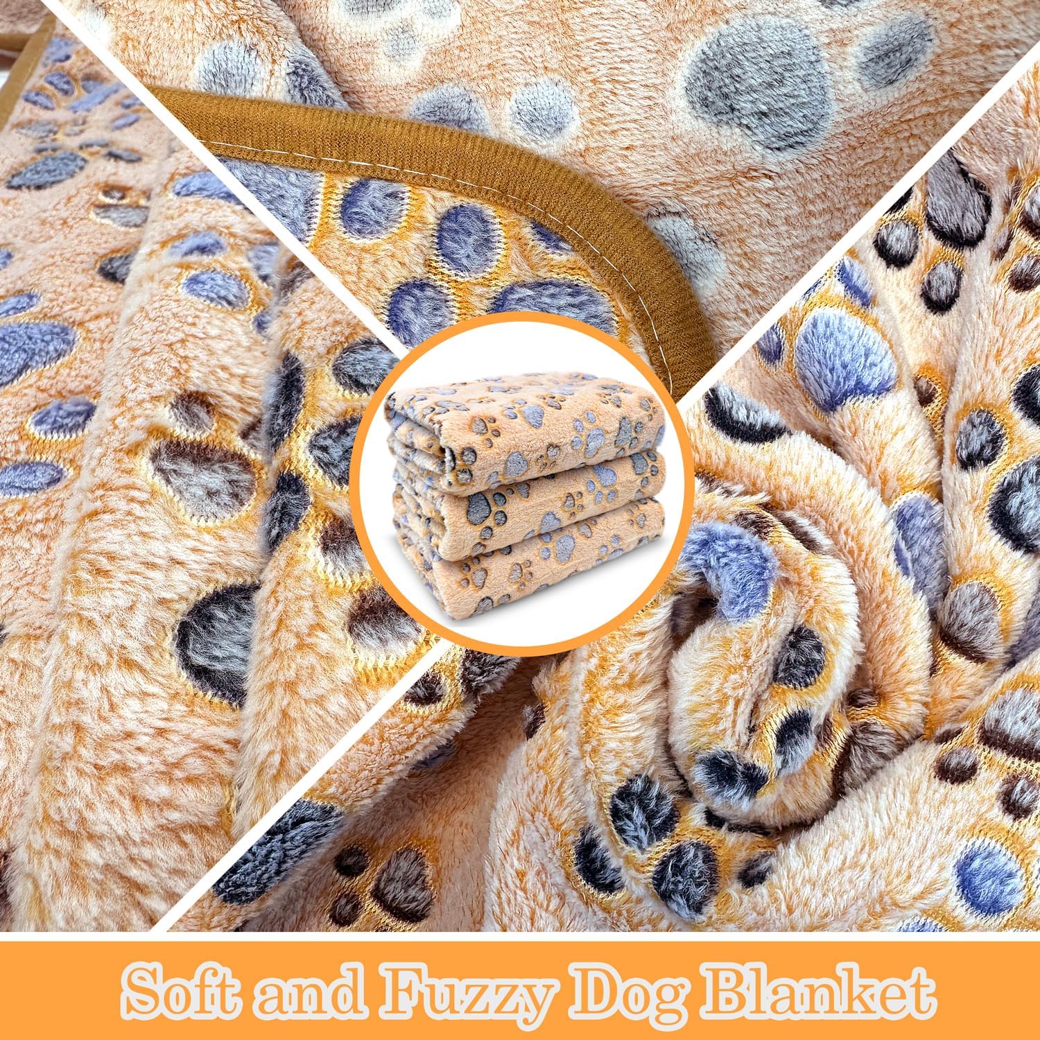 Dog Blankets for Medium Large Dogs Washable, 3 Pack Pet Blanket Washable 41" x 31", Fuzzy Soft Puppy Blanket Throw Cover for Kennel Crate Bed, Blanket for Dogs, Pet Blankets for Dog