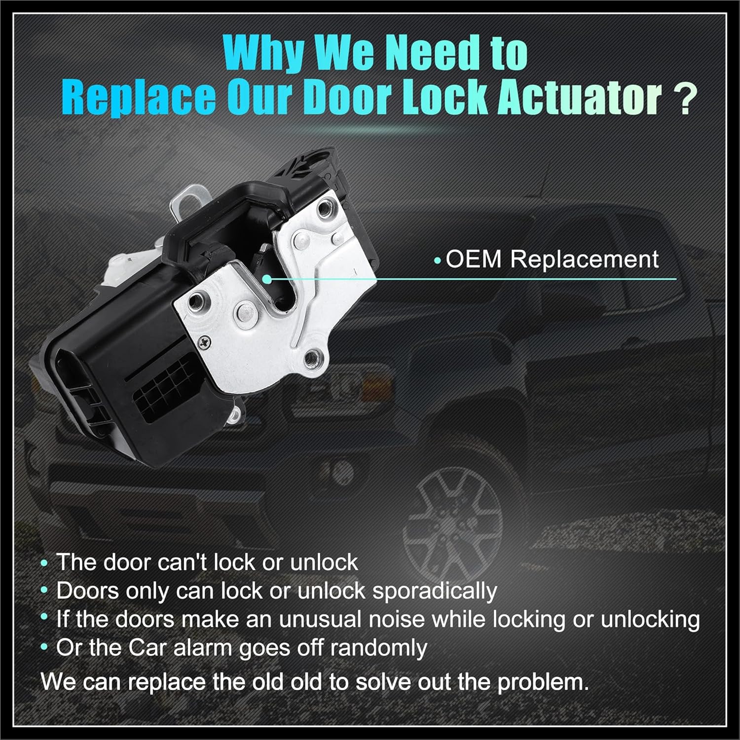 Power Door Lock Actuator Motor Front Left Side for Chevy Malibu 2008-2012 for Saturn 931-310 20772312 20922229 22865521 25829641 Black Durable Material