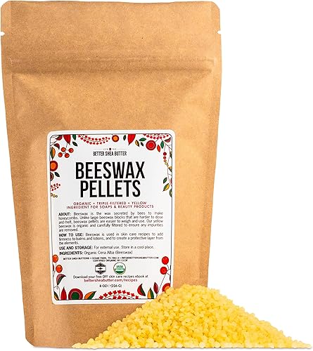 Better Shea Butter Pellets de cera de abeja orgánica  Utilízalo para hacer velas, envolturas de alimentos, esmalte de muebles, bálsamos labiales
