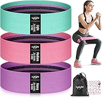 WALITO Fabric Resistance Bands Set - Non-Slip Booty Bands for Glutes, Legs & Butt, Women Men Yoga Pilates Home Workouts