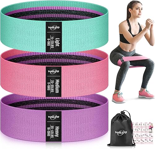Miniatura 9 de WALITO Resistance Bands for Legs and Butt Fabric Exercise Loop Bands Yoga Pilates Rehab Fitness and Home Workout Strength Bands for Booty