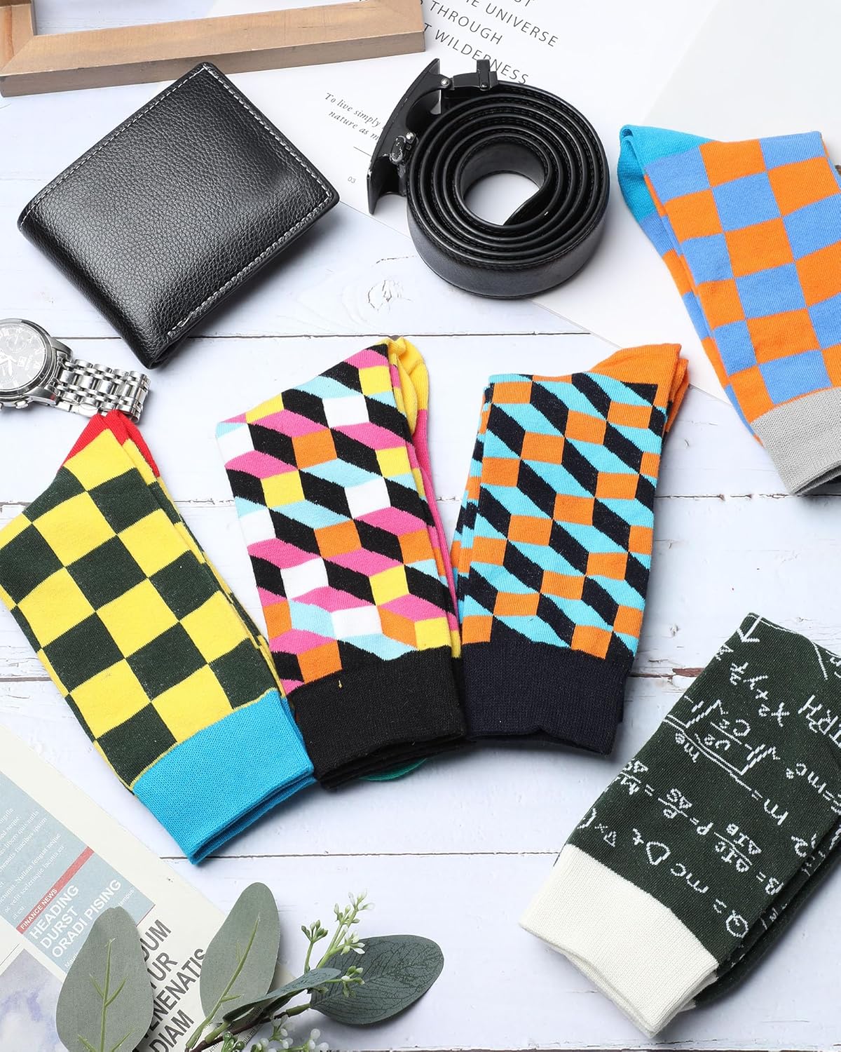 Vabean 36 Pairs Funny Men's Dress Socks Men's Novelty Crew Socks Cotton Dress Bulk Colorful Dress Set for Women Men - Image 2