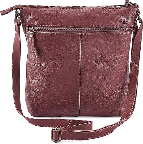 Vista 6 de Crossbody Bags for Women Real Leather Purse Handmade Vintage Crossover Shoulder Pocketbook