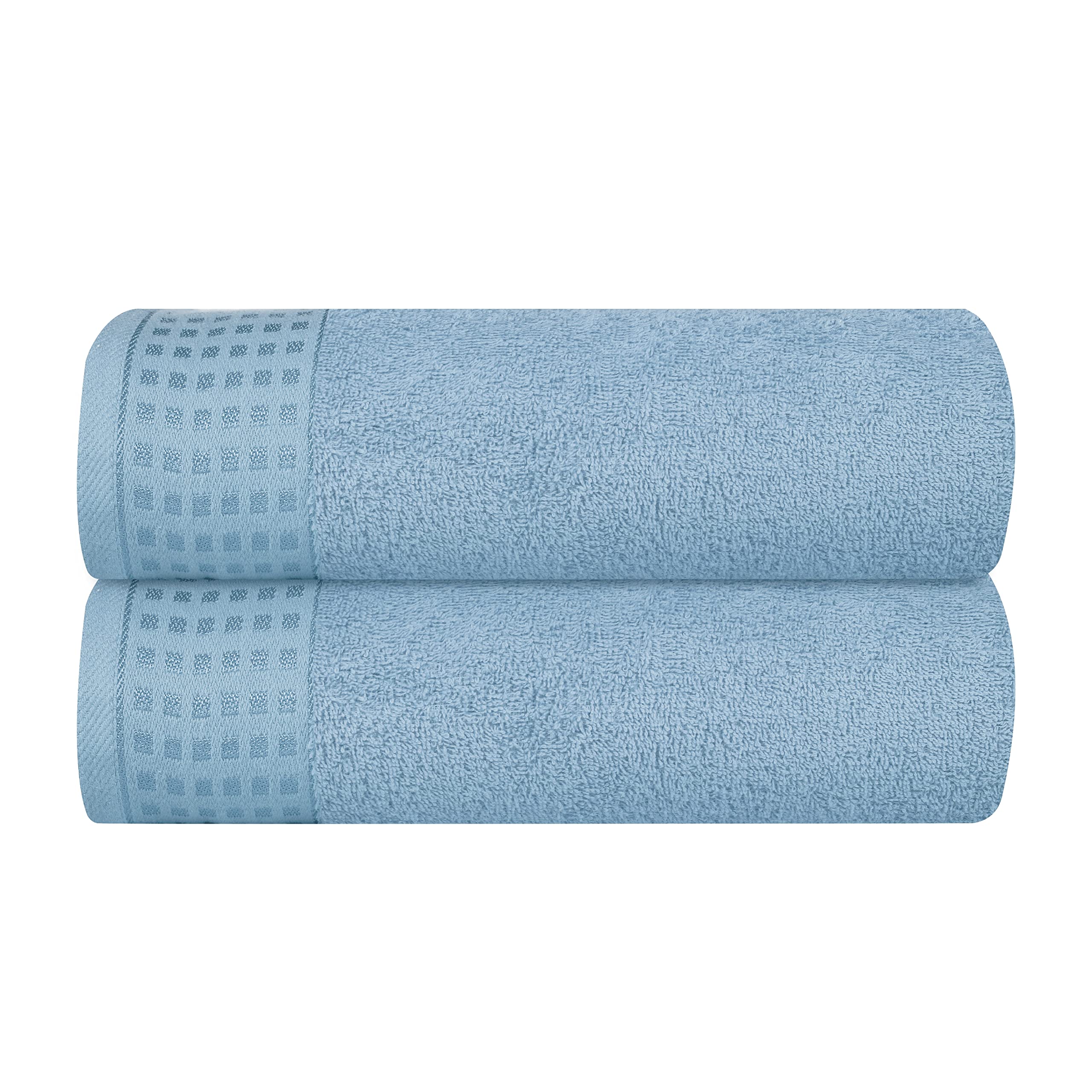 GLAMBURG 100 Cotton 2 Pack Oversized Bath Towel Set 28x55 Inches Ultra Soft Highly Absorbant Compact Quickdry Lightweight