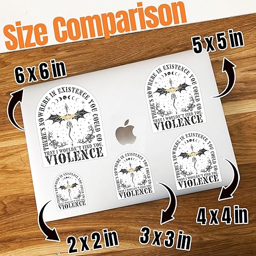 Miniatura 5 de Calcomanía de Basgiath de cuarta ala, calcomanía de Dragon Rider, para amantes de los libros, calcomanías divertidas de vinilo impermeable para