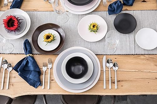 Vista 18 de Fortessa Vitraluxe - Juego de 4 platos tradicionales con acabado mate, 12 pulgadas, color rubor Rosa (Blush)