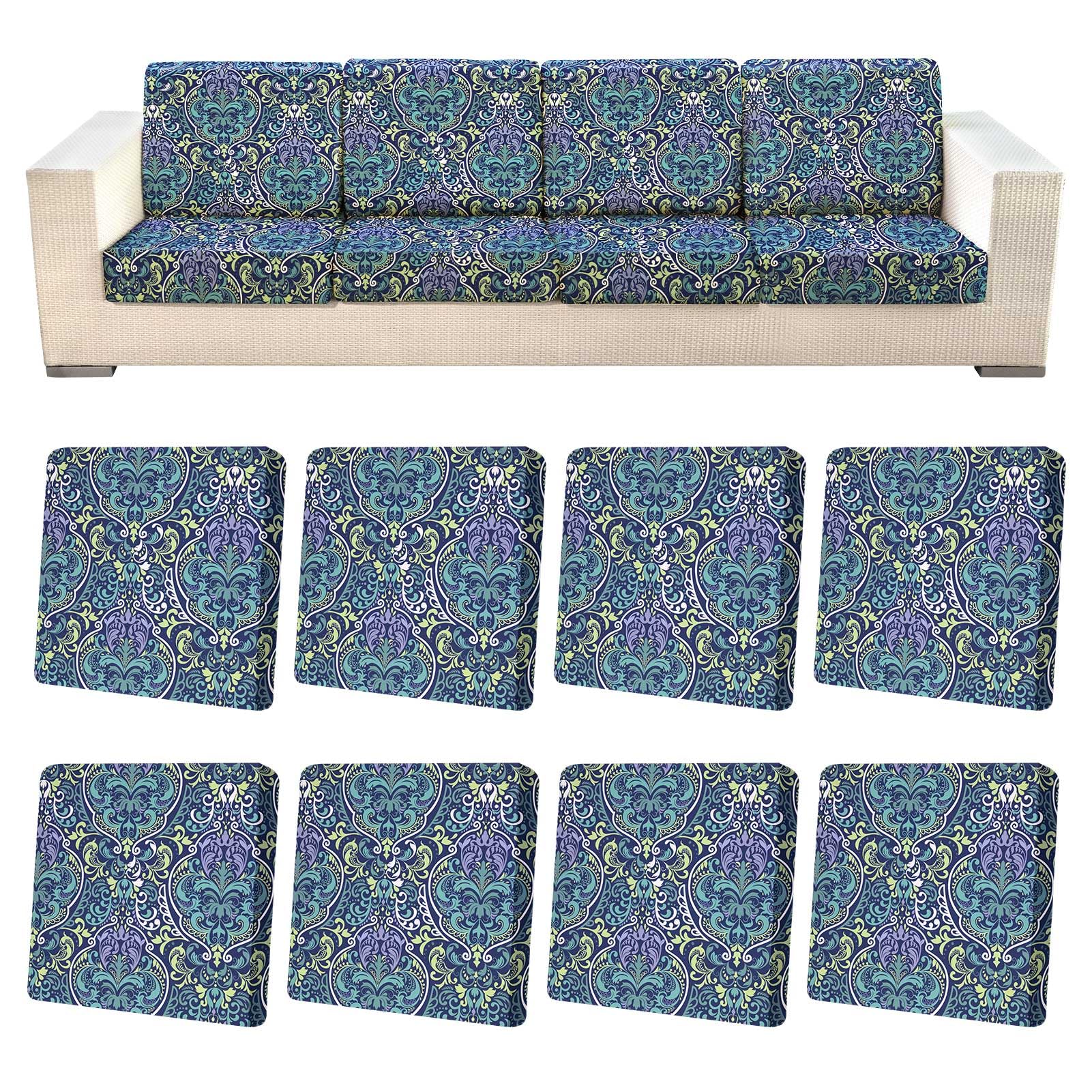8Pcs Patio Cushion Covers Stretch Outdoor Furniture Protector Slipcovers