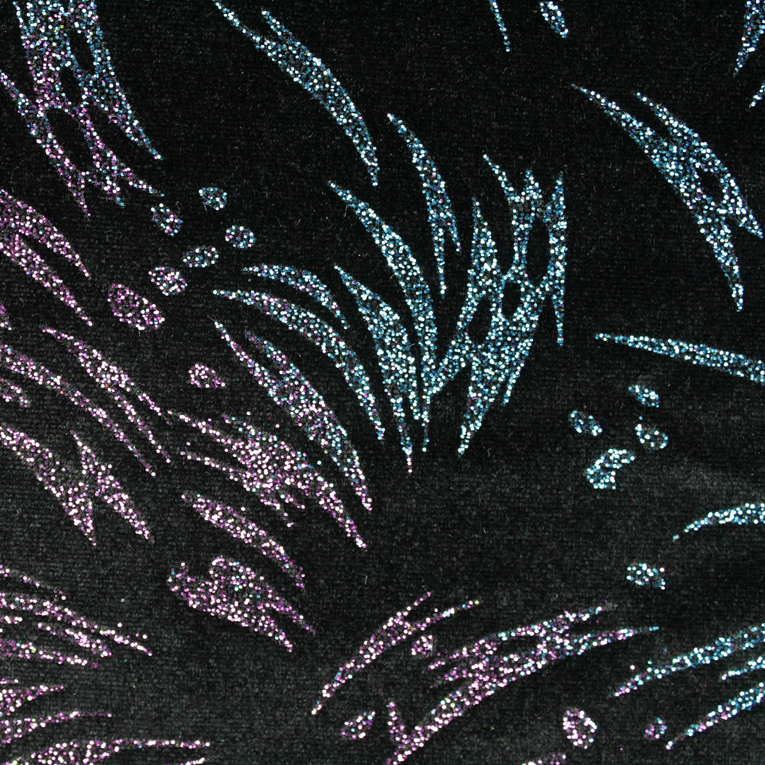 ALMACENES CASA ANGEL Terciopelo Glitter Fuegos Artificiales Ancho 150cm por Metro. (Turquesa, 5 Metros)