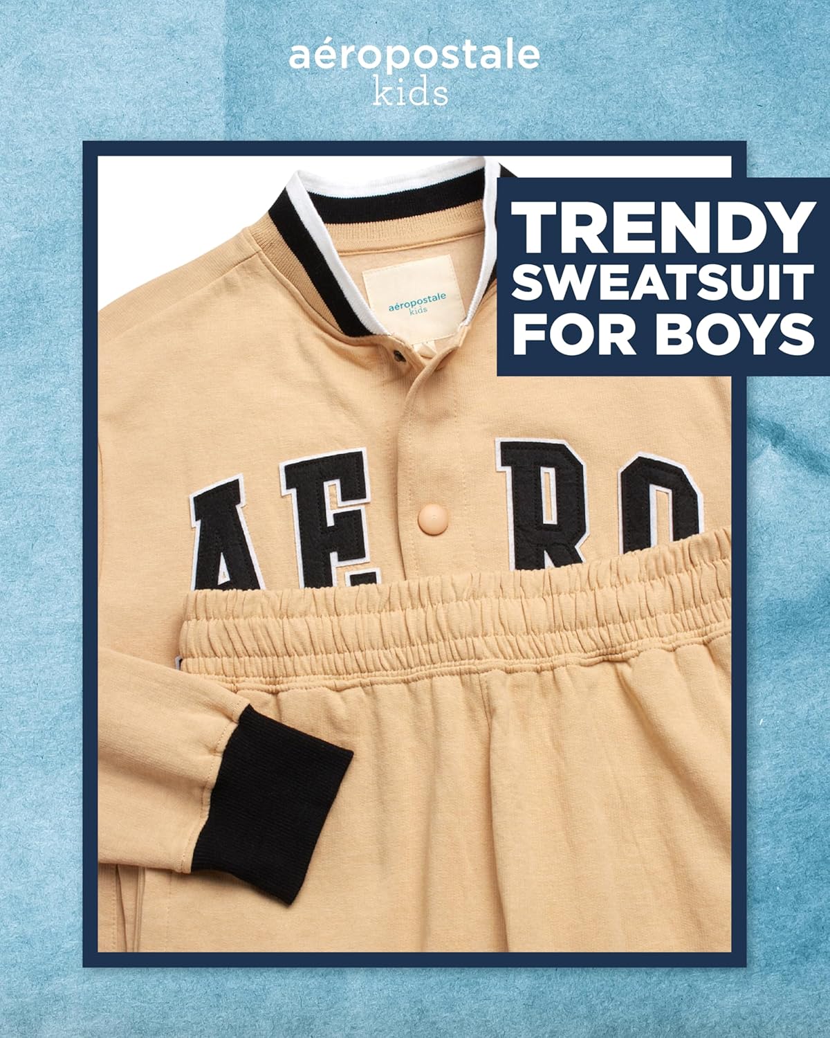 AEROPOSTALE Active Boys Joggers Set - 2 Piece Fleece Bomber Jacket and Boys Sweatpants Kids Youth Activewear Set (8-16) - Image 2