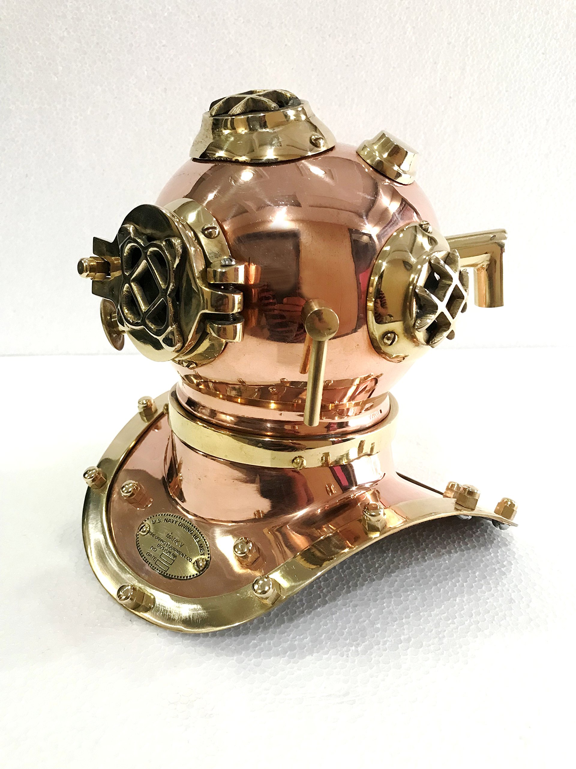 U.S. Navy Mark V Mini casco de buceo Sea Divers casco de latón macizo y cobre