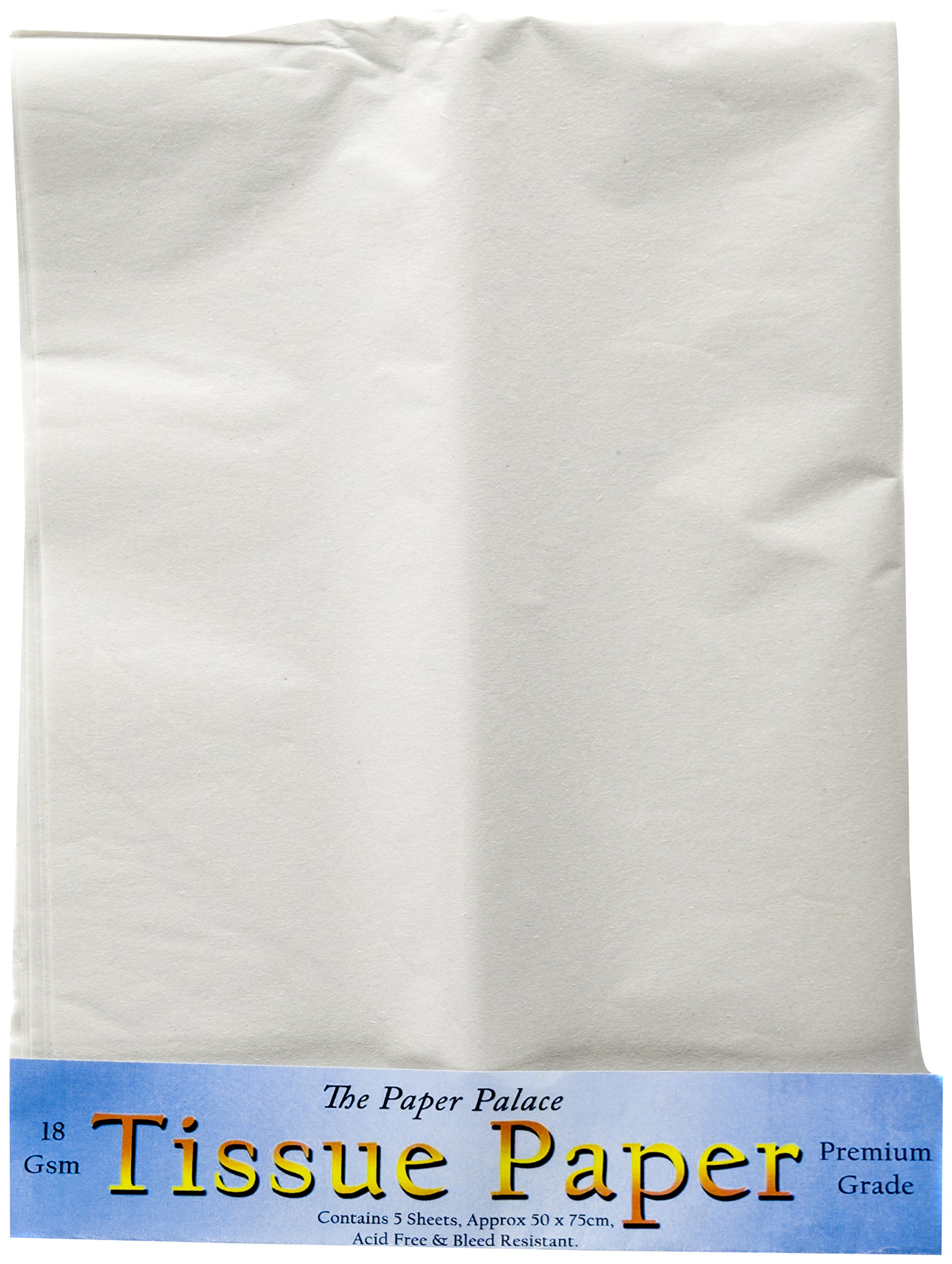 The Paper Palace Tissue Paper, White, 51 x 76 cm, Pack of 5 Sheets