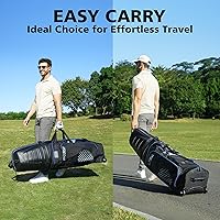 Vista 5 de Golf Travel Bags for Airlines with Wheels, Hard Case Top and 1680D Heavy Duty Oxford Protect Golf Clubs, Lightweight and Easy to Maneuver