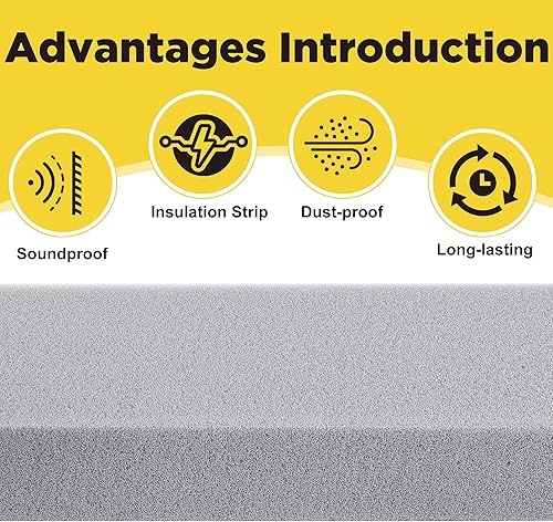 Miniatura 4 de moonoom 3 unidades de cinta de sellado para aire acondicionado de espuma de 2''x1''x6.5 pies - Cinta de espuma para aire acondicionado no adhesiva