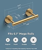 Vista 2 de FORIOUS Toilet Paper Holder Wall Mount, Stainless Steel Rustproof Double Post Pivoting Tissue Roll Holder for Bathroom, Commercial Toilet Paper