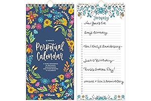 Bloom Daily Planners Perpetual Hanging Flip Calendar