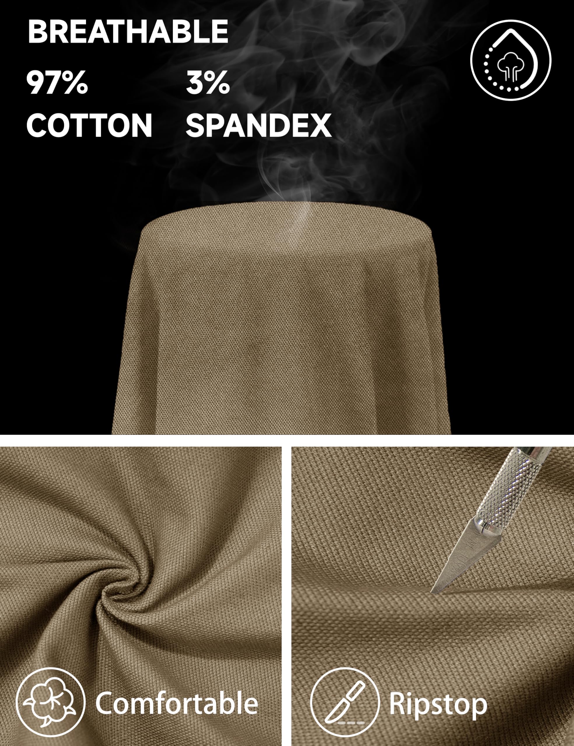 MAGCOMSEN Pantalones tácticos de Combate de algodón Liso de Verano para Exteriores con múltiples Bolsillos para Hombres