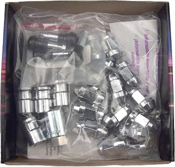 McGard 84537 Chrome Bulge Style Cone Seat Wheel Installation Kit M12 x 1.5 Thread Size - for 5 Lug Wheels