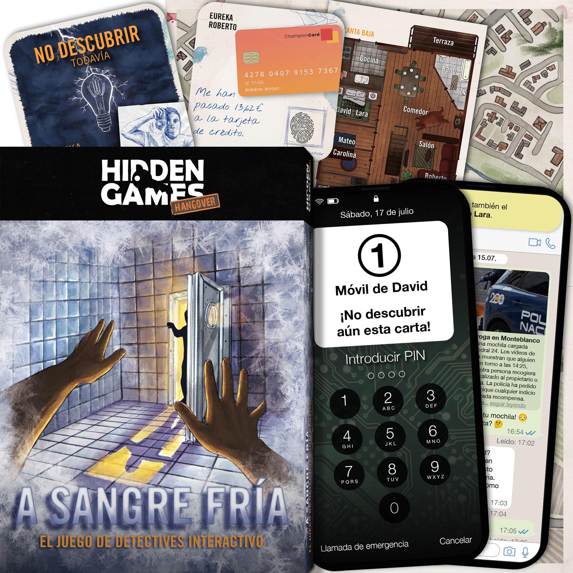 Hidden Games Hangover - A Sangre FRA - EL juego de Detectives interactivo - Espaol - Juego de crimen realista e interactivo, emocionante juego de Detectives, juego de Escape Room