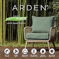 Vista 5 de Arden Selections- Cojín para sillas de comedor de exteriores earthFIBER, repelente al agua y resistente a la decoloración, 1 pieza, 20x20 pulgadas