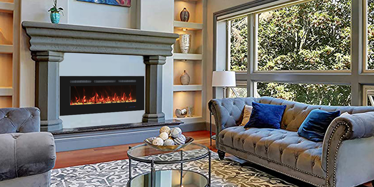 Amazon.com: PRISMFLAME 72 inch Electric Fireplace, Wall Mounted