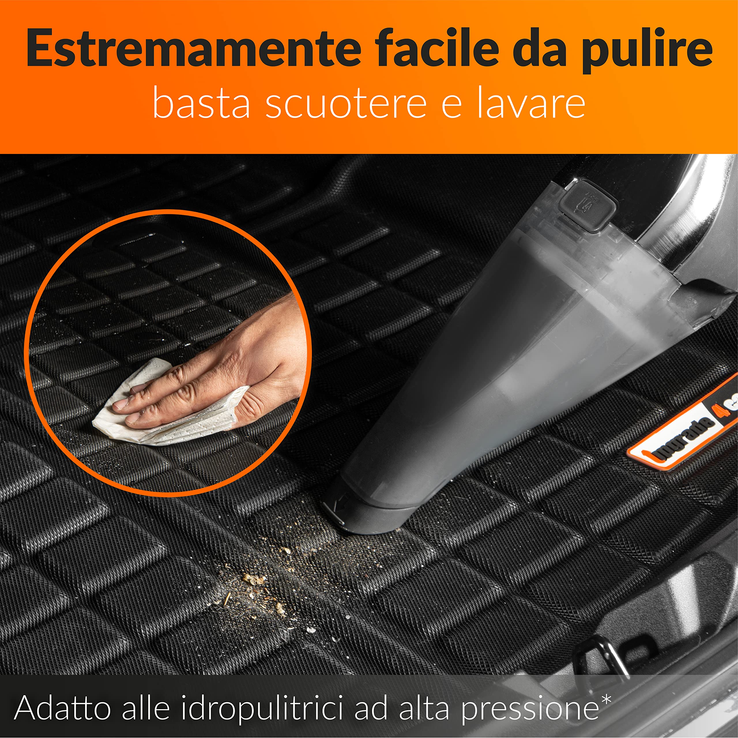 Upgrade4cars Tappetino Bagagliaio Auto compatibile con Tesla Model 3 | Vasca per Baule Impermeabile e Antiscivolo | Accessori Tappeto Interno