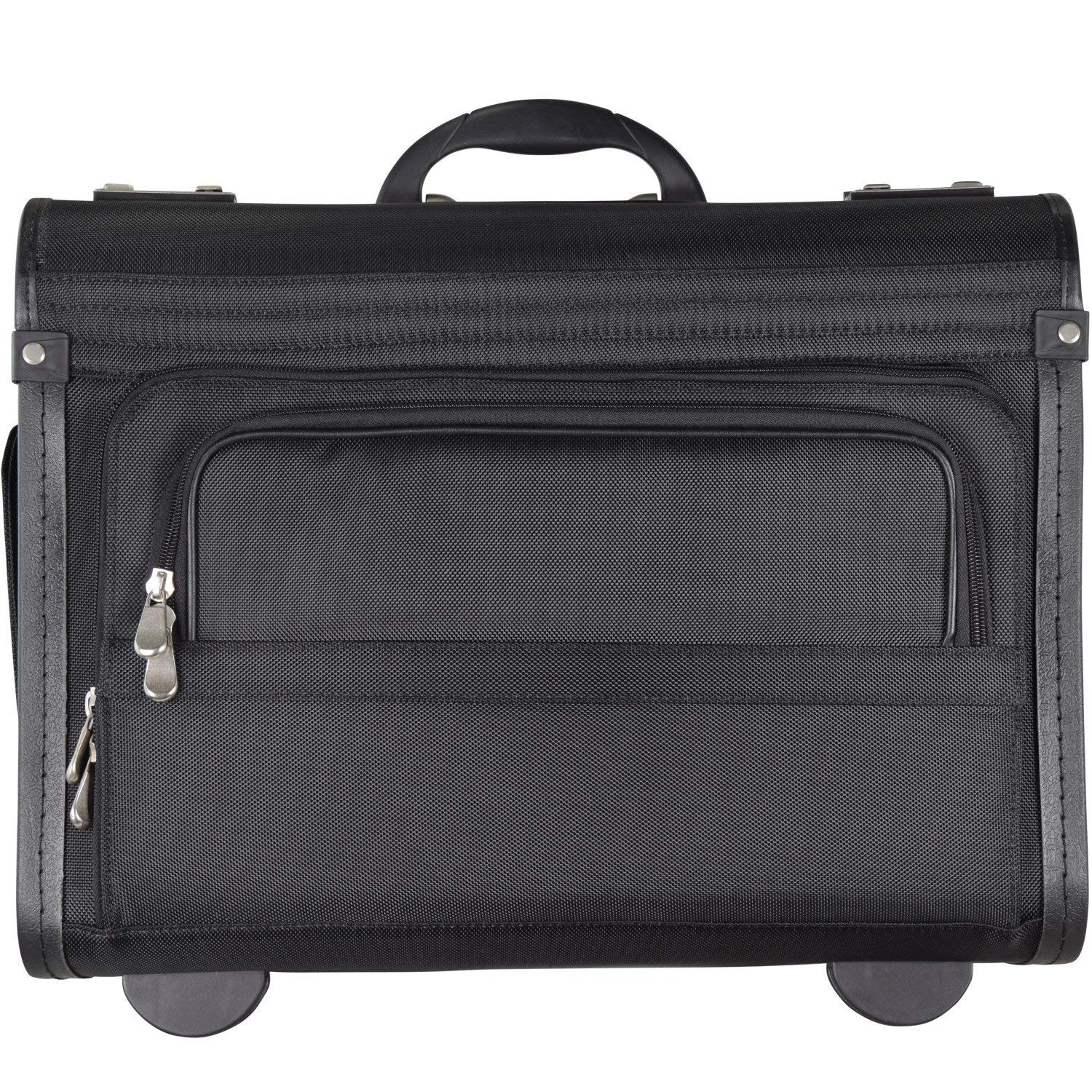 Pilotenkoffer Bowatex Aktenkoffer Business Koffer Trolley Nylon Schwarz 48 cm