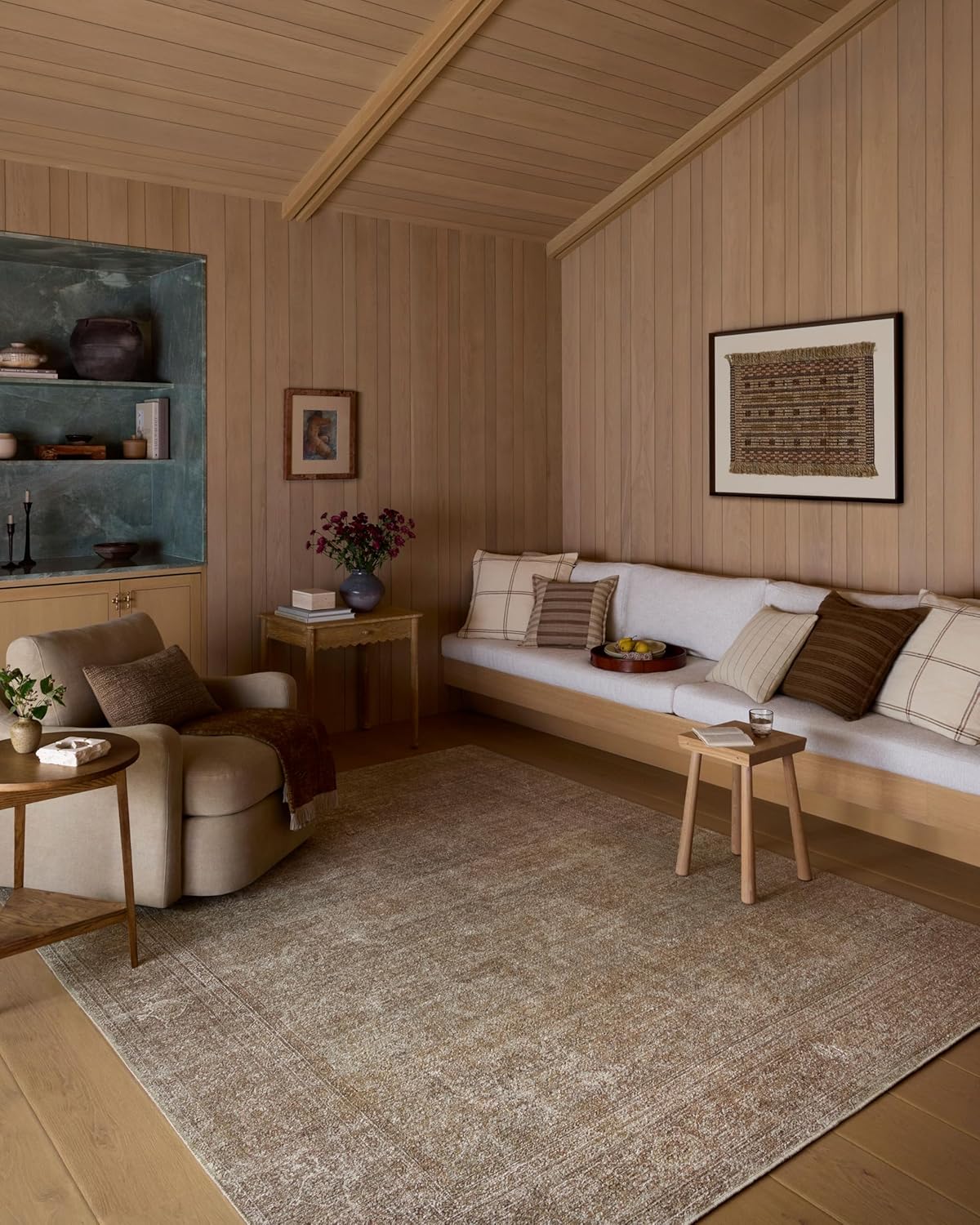 Loloi Amber Lewis Cambria Collection CBR-06 Multi/Natural 2'-3" x 3'-9" Accent Rug Jute, Neutral, Vintage Style, Antique Tone, Living, Bedroom, Dining, Carpet Multi / Natural 2'3" x 3'9" (Rectangular)