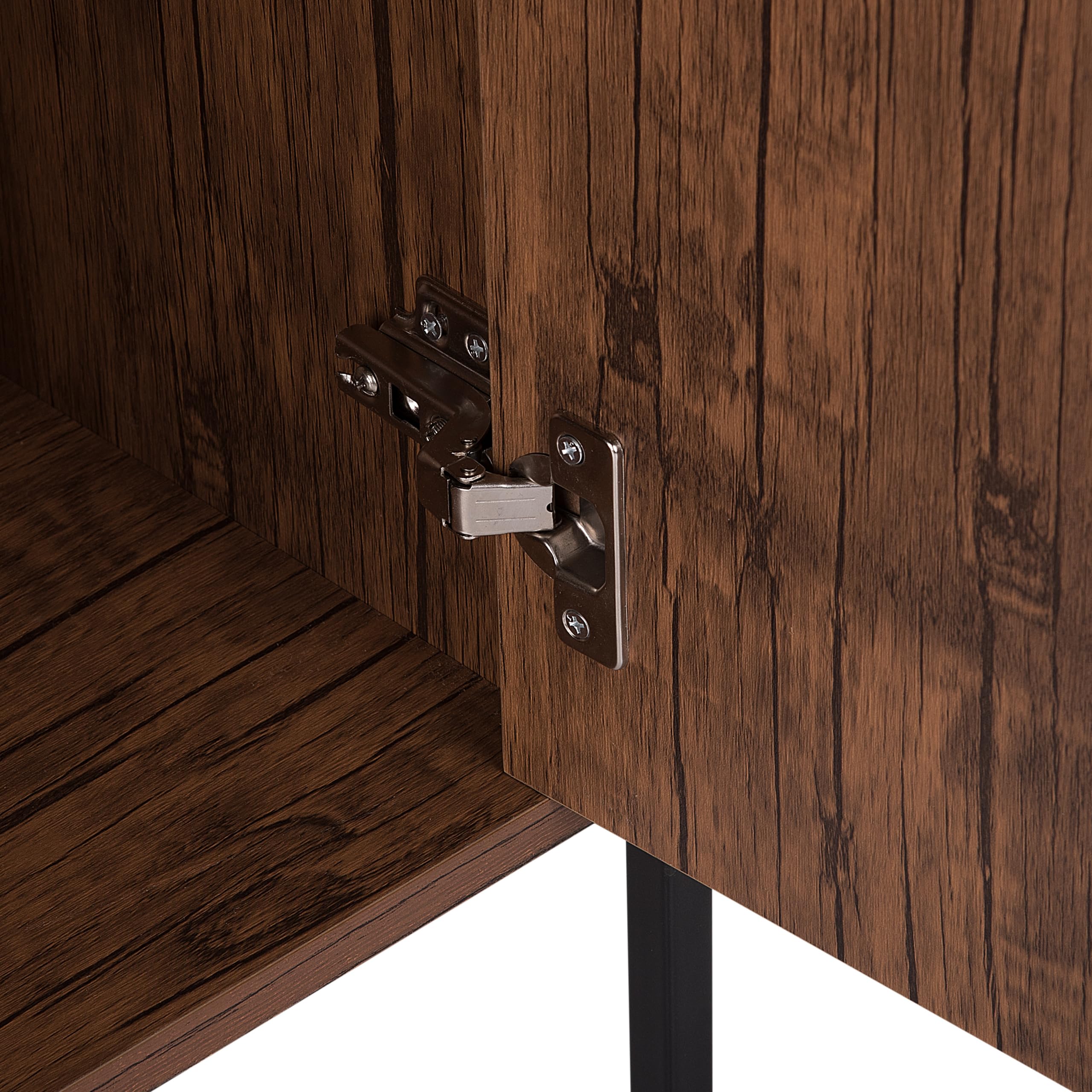 Aparador de madera oscura y negro con cajones salón industrial Tifton