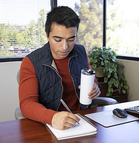 Miniatura 8 de MIRA Vaso de acero inoxidable de 20 onzas con aislamiento al vacío con tapa abatible Tritan, taza térmica de doble pared para bebidas calientes o