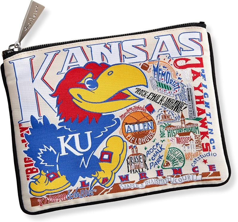 Necessaire com zíper Catstudio University of Kansas em poliéster, 1 unidade