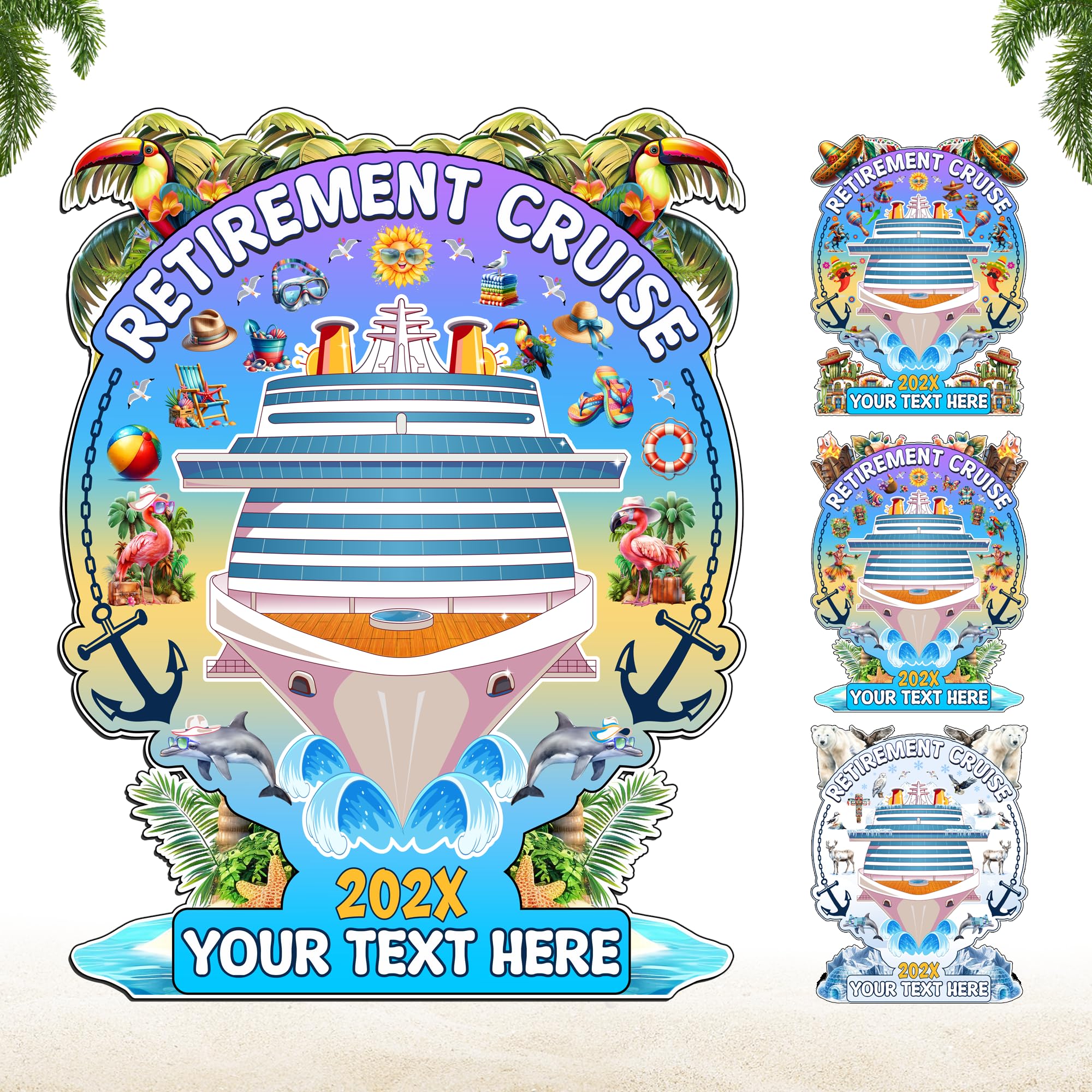 Personalized Retirement Cruise Magnet, Custom Happy Retirement Cabin Magnetic, Retirement Party Cruise Decoration, Cruising Into Retirement, Mexico
