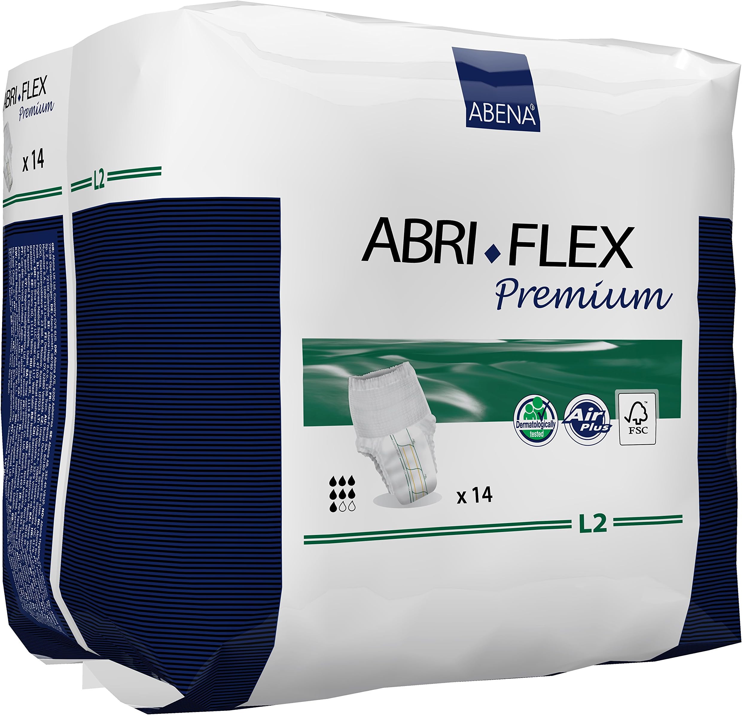 Abena Abri-Flex Premium Protective Underwear, Level 2, (Small To Extra Large Sizes) Large, 14 Count