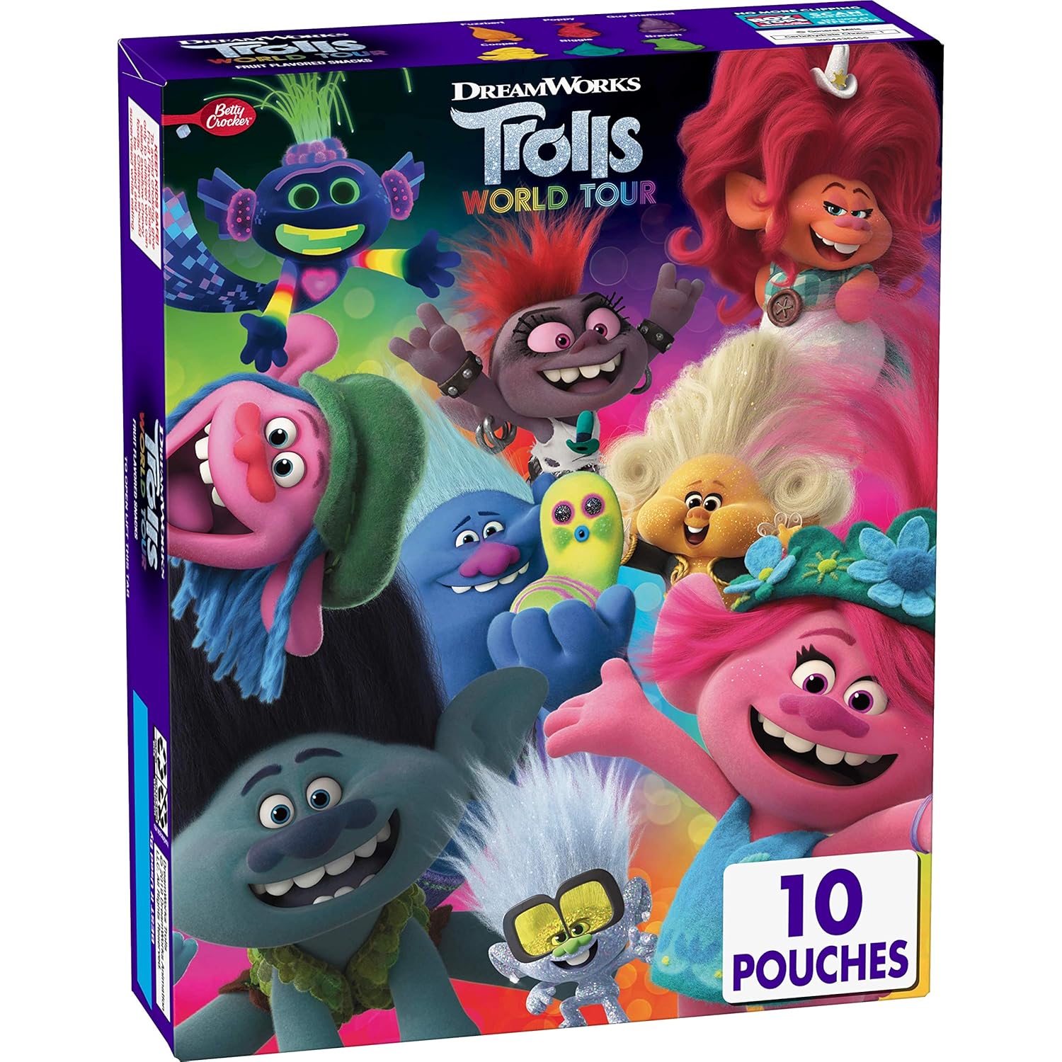 Betty Crocker Trolls Fruit Snacks, 10 pouches, 8 oz
