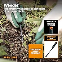 Vista 4 de Fiskars Vegetable Gardening Essentials 6-Piece Tool Set for Cultivating, Serrated Stainless Steel Shears & 4-in-1 Seed Sower for Planting