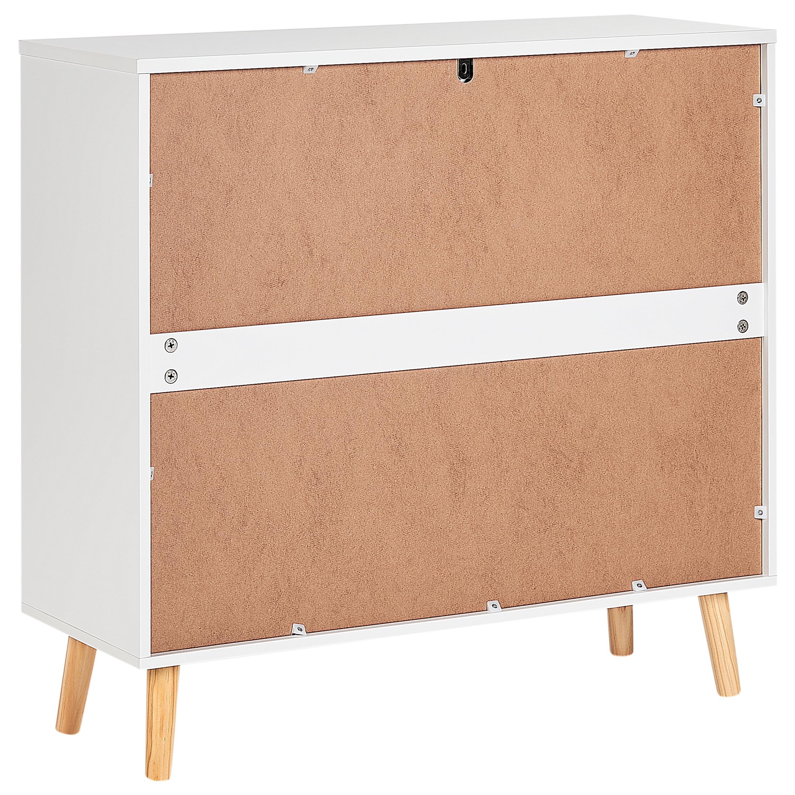 Beliani Commode à 3 Tiroirs Poignées Forme de Nuage Rangement Chambre d'enfant MDF Pieds en Bois de Pin Blanc Cloudy