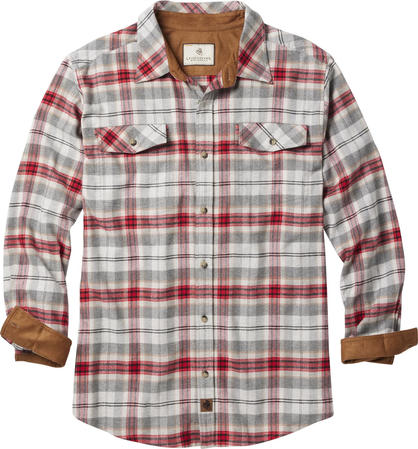 Legendary Whitetails Men's Legendary Flannel Shirt, Gray Barnside Plaid, Medium