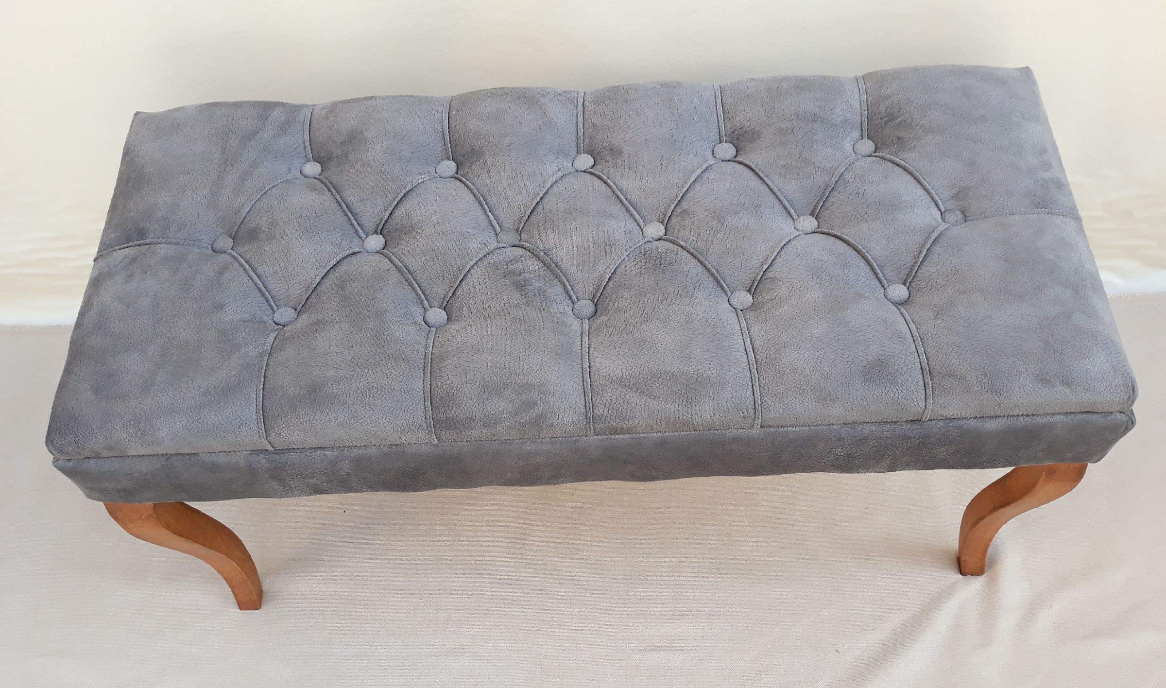 Sandikli Bench Lukens Ayakli Kapitone Puf Koltuk Puf Oturak Yatak Odasi Puf Sik Tasarim Tasli Ceviz Kiremit Amazon Com Tr