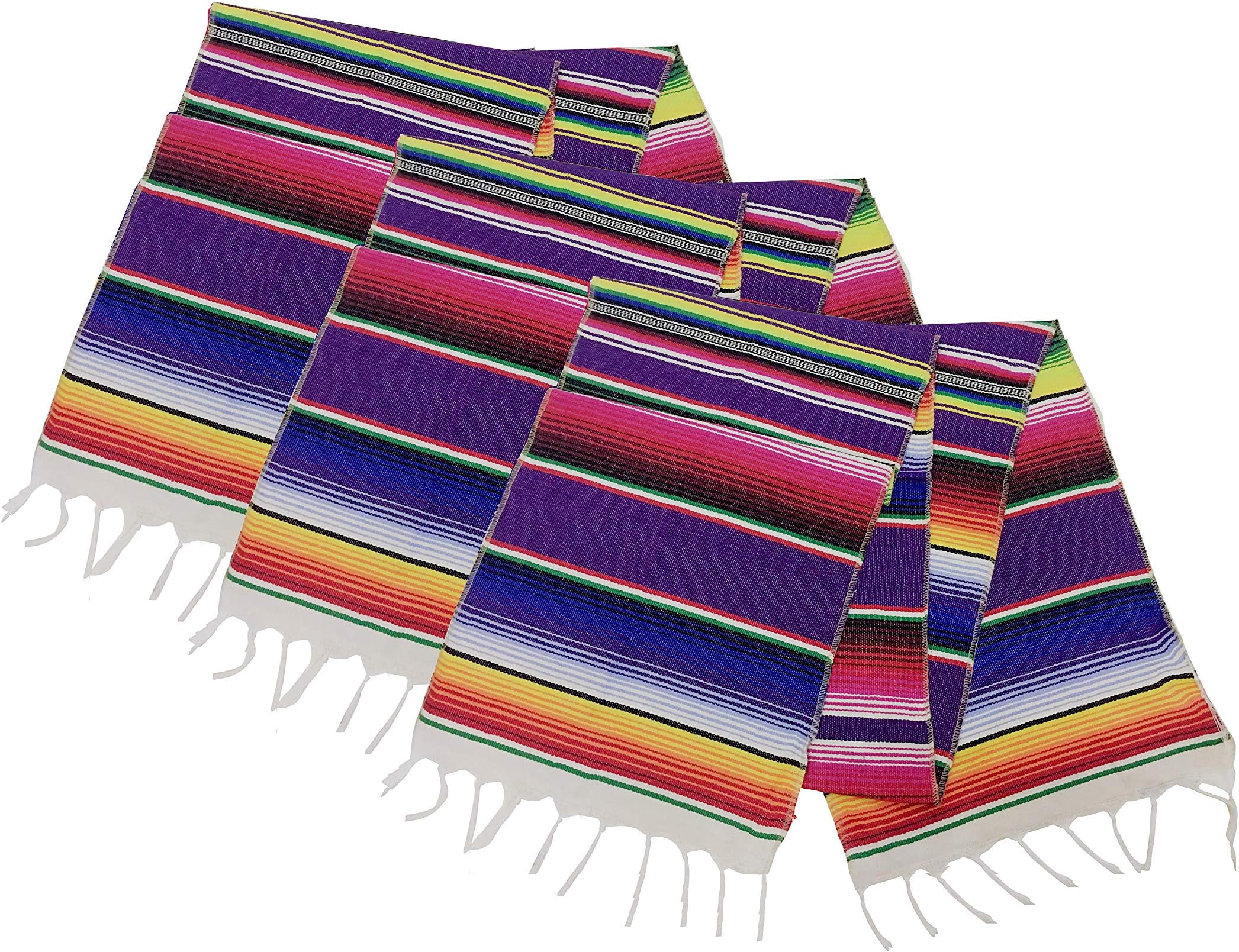 Neasyth Zarape Table Runner Mexican Serape Runners Chakra Tassel Handmade Tablecloth Mexican for Party Wedding Christmas Decorations 14 x 84 in 14x84in