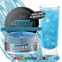 Vista 25 de MONÉGASQUE Purpurina comestible plateada para bebidas, 0.51 onzas, purpurina comestible para pasteles y cócteles, polvo plateado brillante