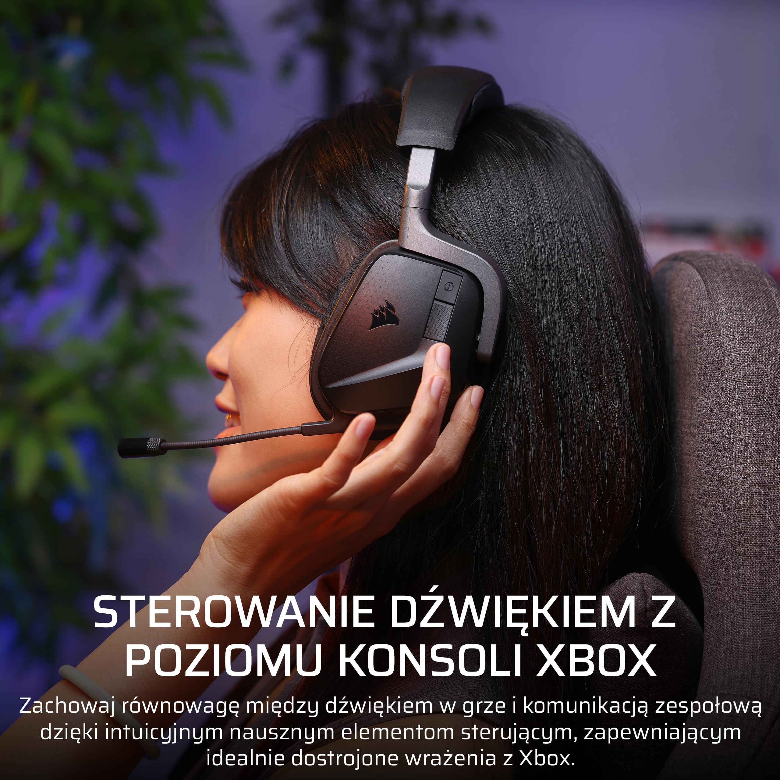 CORSAIR VOID v2 MAX Wireless zestaw słuchawkowy Bluetooth do konsoli Xbox – 2,4 GHz Bezprzewodowy, Dolby Atmos, 70 godzin pracy baterii, szybkie ładowanie, krystalicznie czysty mikrofon, sterowanie na