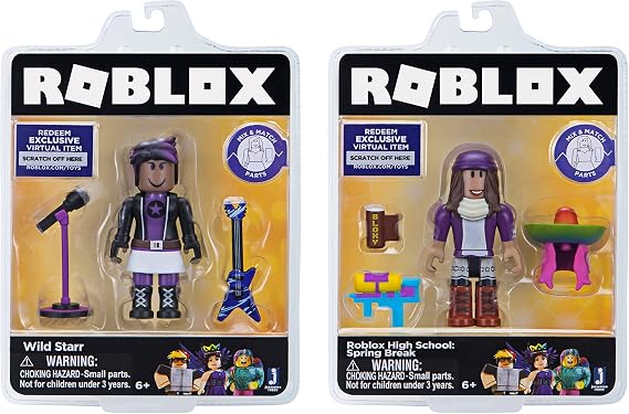 Roblox Celebrity Collection - Wild Starr + Roblox High School: Spring Break Two Figure Bundle [Includes 2 Exclusive Virtual Items]
