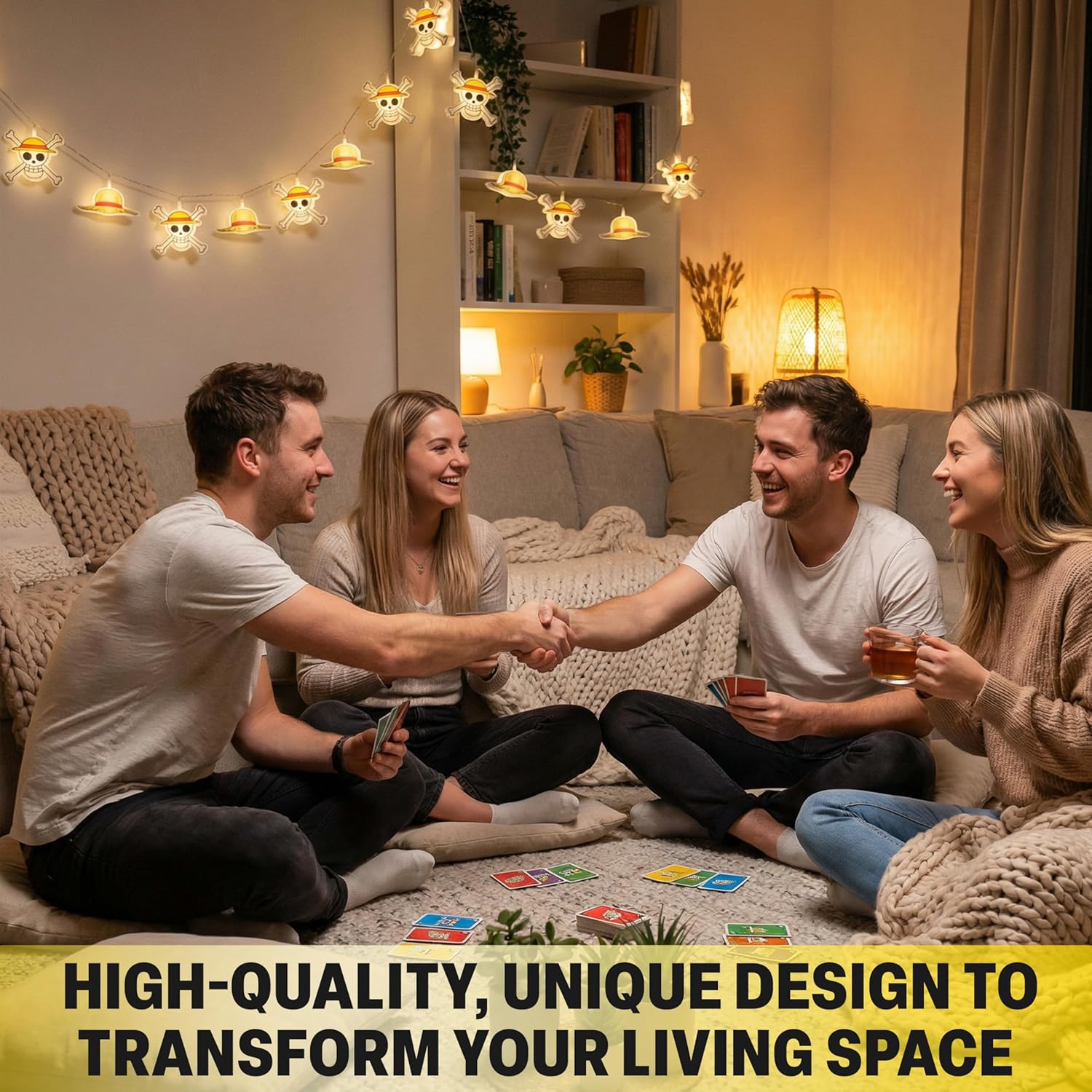 Get Trend One Piece 3D LED String Lights, 5.4 ft, 10 Pcs White Fairy Lights Battery Operated, 2 Lighting Modes, Straw Hat Indoor, Home, Room Decor for Kids, Teens, Adults, Manga, Anime Gifts