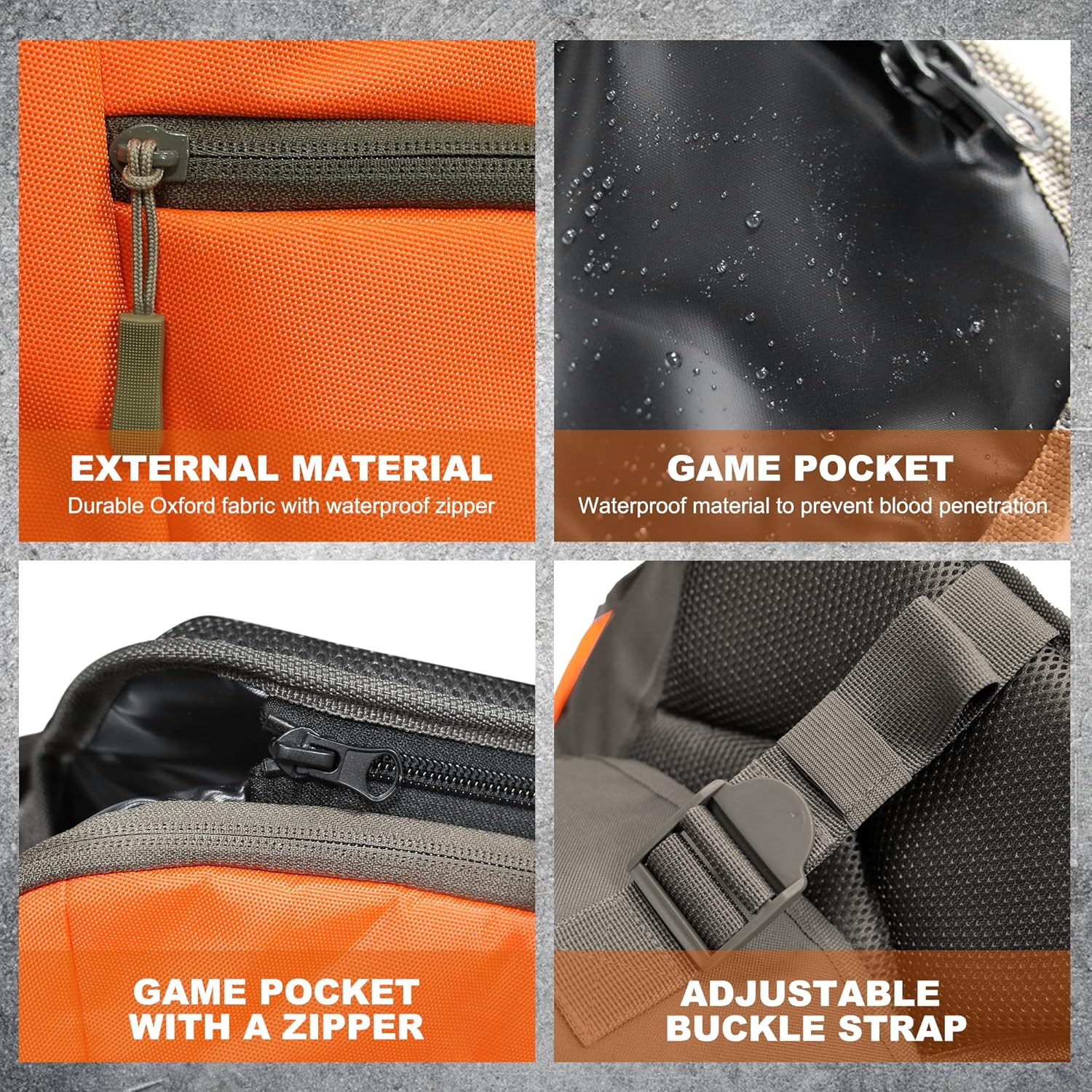 MYDAYS Upland Bird Vest Backpack, Hunting Tactical Vest with Game Pouch and Pockets for Outdoor Bird Hunting (Style B) - Image 3