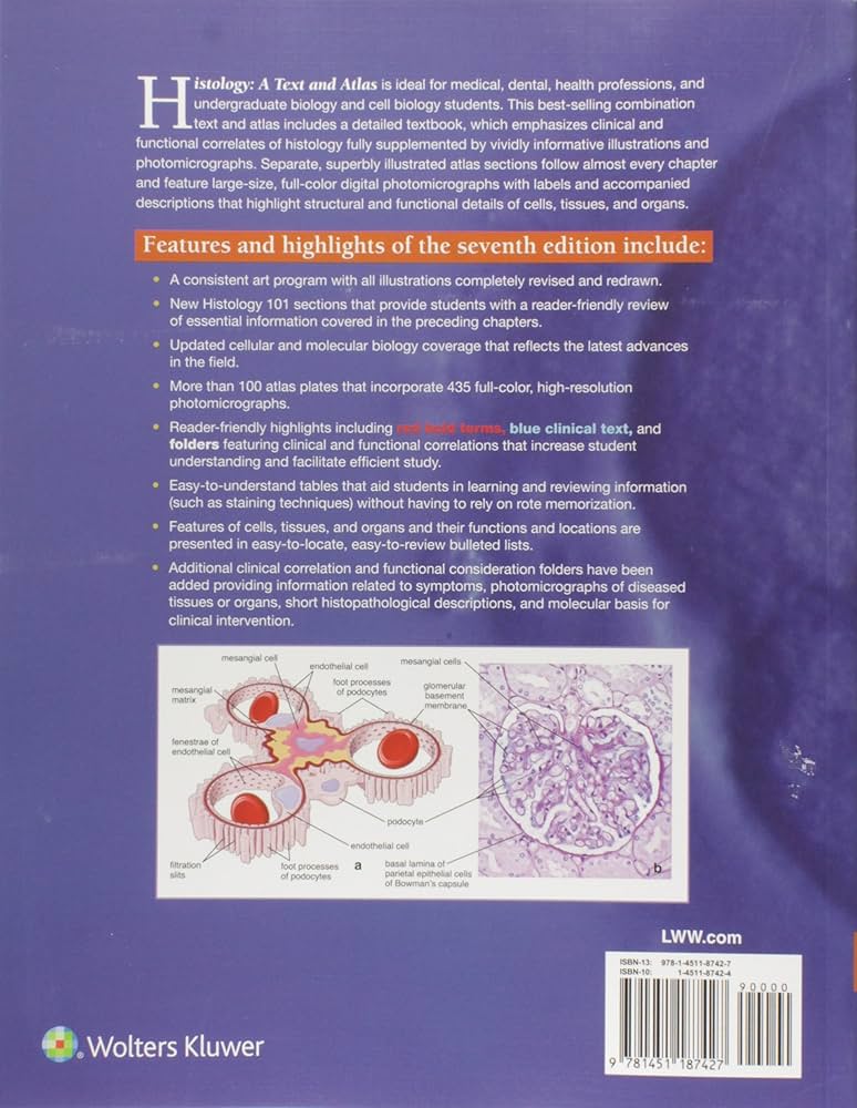 Histology: A Text and Atlas 7Edition(英文) Histology : a text and atlas : with correlated cell and