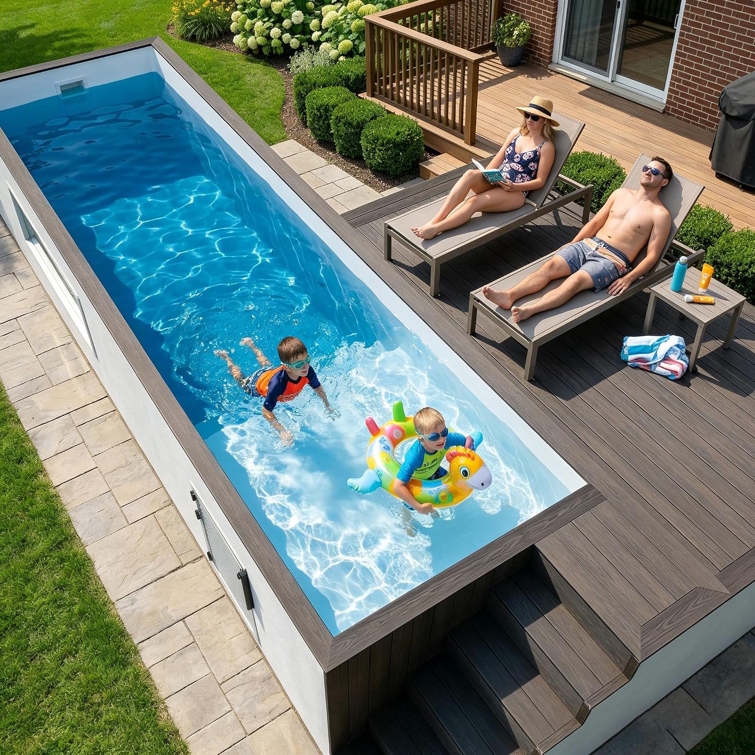 Modular Container Swimming Pool – Outdoor Backyard Pool for Gardens, Patios, Homes, Villas & Resorts