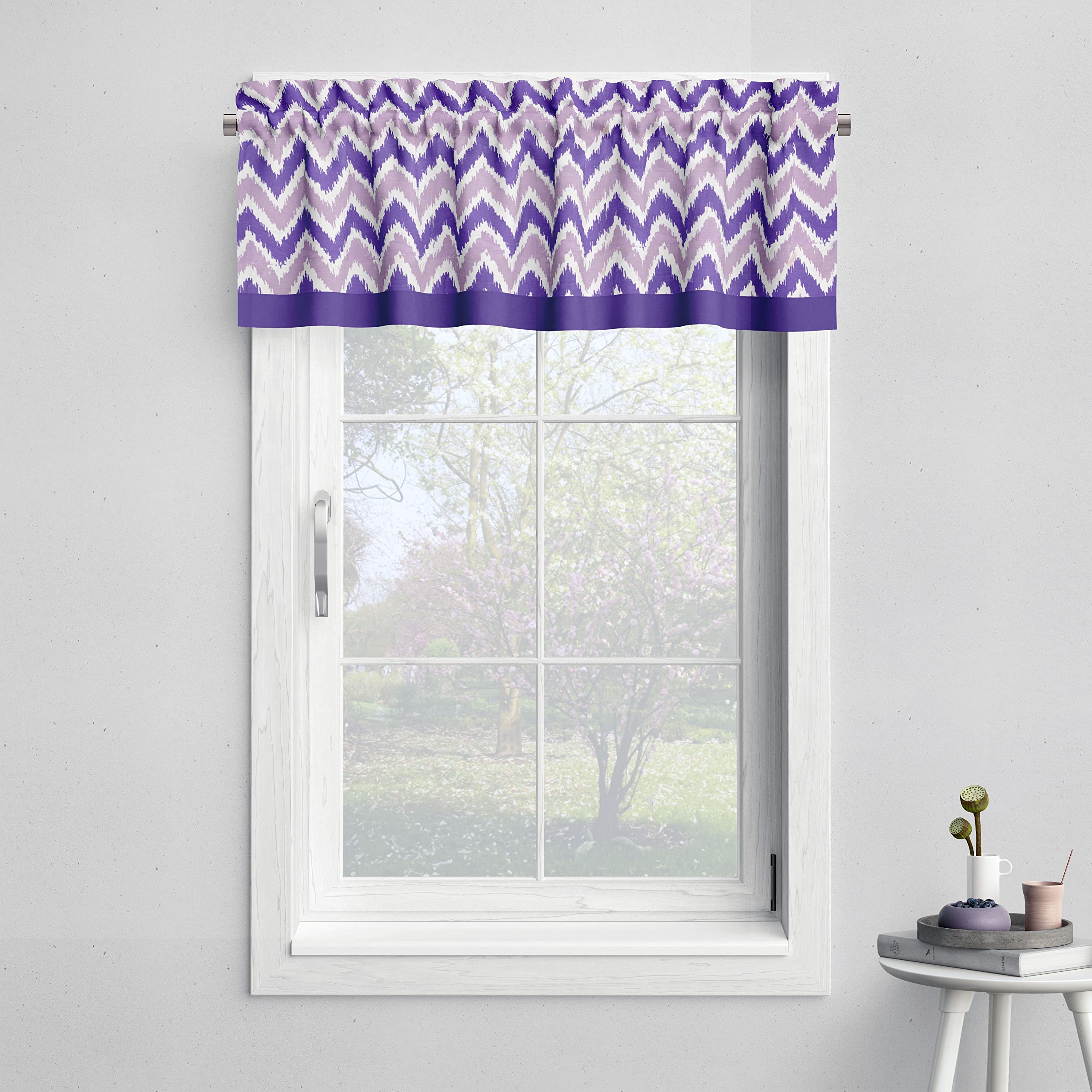 Bacati - Single Light Filtering Curtain Panel Mix N Match Chevron Lilac/Purple